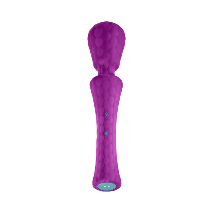 FemmeFunn Ultra Wand XL Rechargeable Flexible Textured Silicone Vibrator Purple