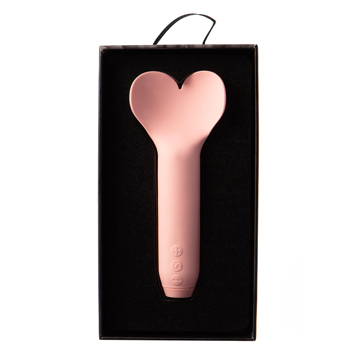 Je Joue Amour Rechargeable Silicone Heart-Shaped Fluttering Tip Bullet Vibrator Pale Rosette