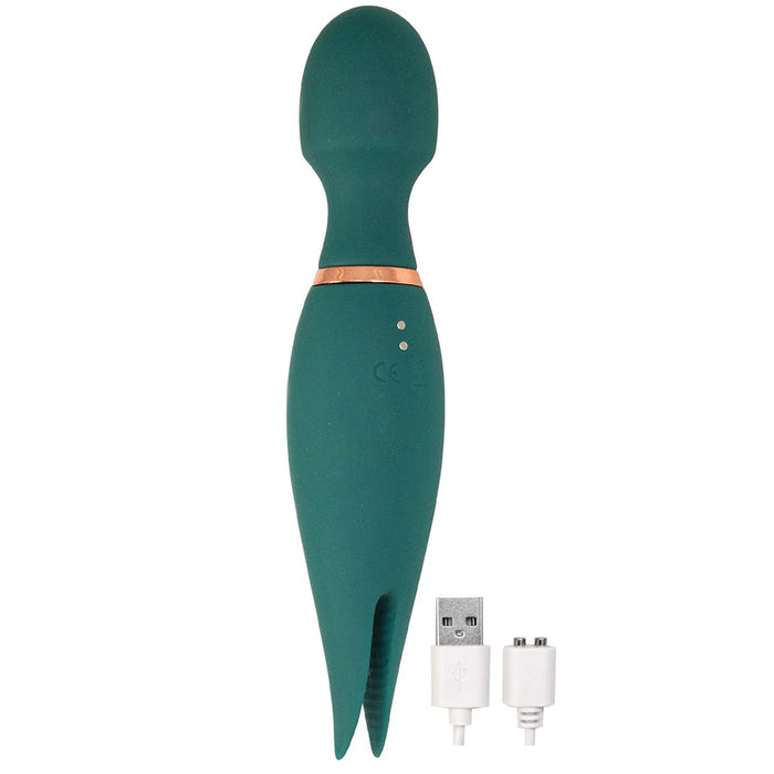 Nasstoys Mystique Magic Vibe Rechargeable Dual Ended Silicone Wand Vibrator Green