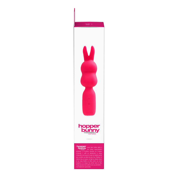VeDO Hopper Bunny Rechargeable Silicone Mini Wand Vibrator Pink
