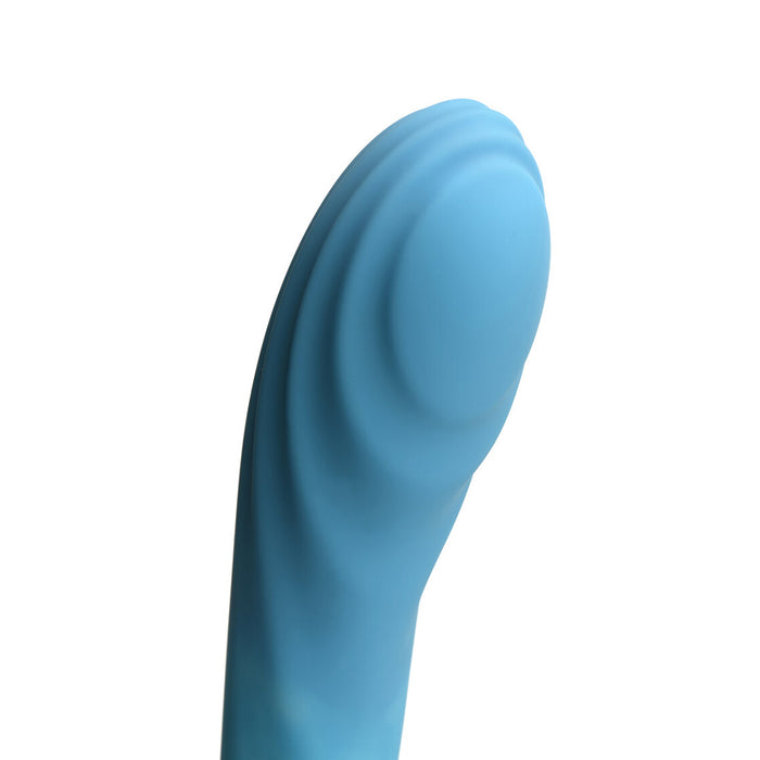 Simply Sweet Rippled 7 in. Silicone Dildo Blue/White