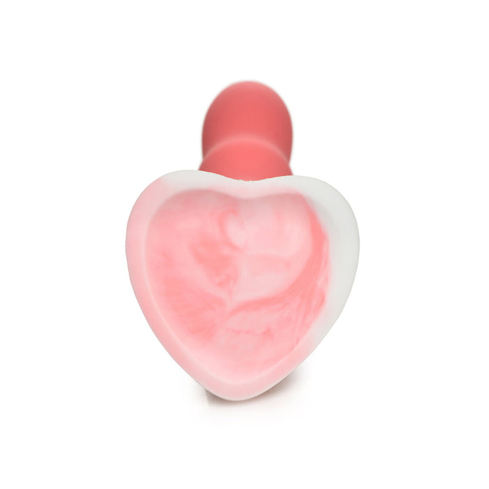 Simply Sweet Wavy 8 in. Silicone Dildo Pink/White