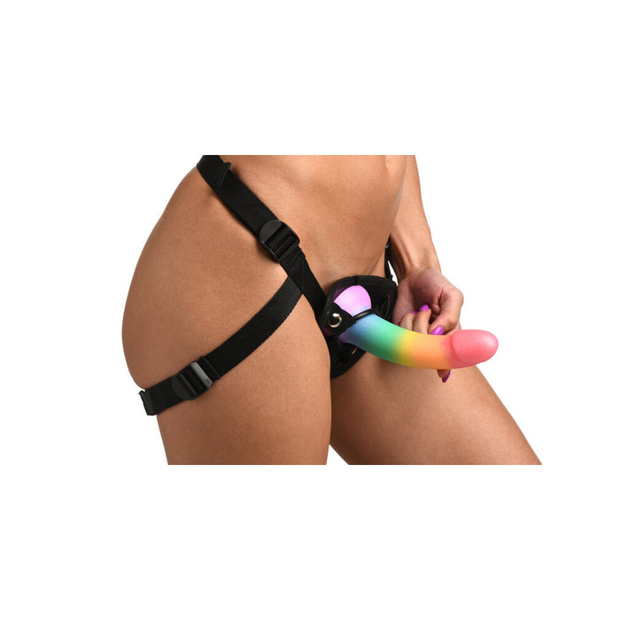 Simply Sweet Swirl 6.5 in. Silicone Dildo Rainbow