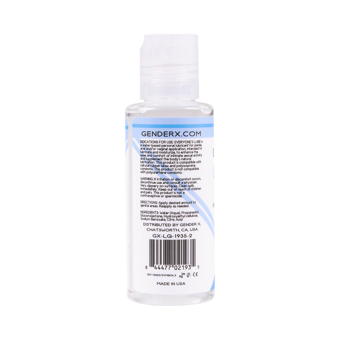 Gender X Everyone's Lube Water-Based Lubricant 2 oz.