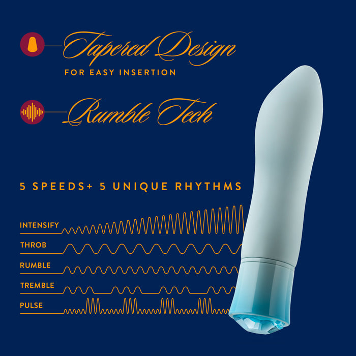 Oh My Gem Ardor Rechargeable Warming Silicone Tapered Vibrator Aquamarine