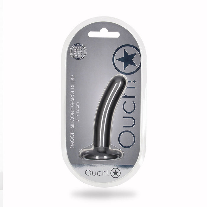 Shots Ouch! Smooth Silicone 5 in. G-Spot Dildo Gunmetal