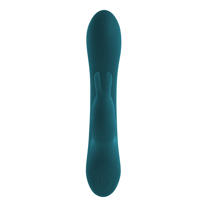 Playboy Lil Rabbit Rechargeable Silicone Dual Stimulation Vibrator Deep Teal