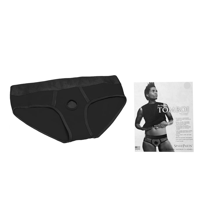 SpareParts Tomboi Nylon Briefs Harness Black Size 5XL