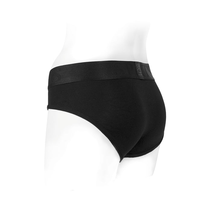 SpareParts Tomboi Rayon Briefs Harness Black Size XS