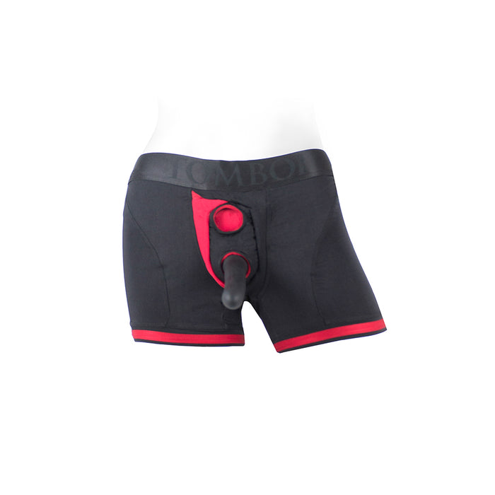 SpareParts Tomboii Nylon Boxer Briefs Harness Black/Red Size XXS