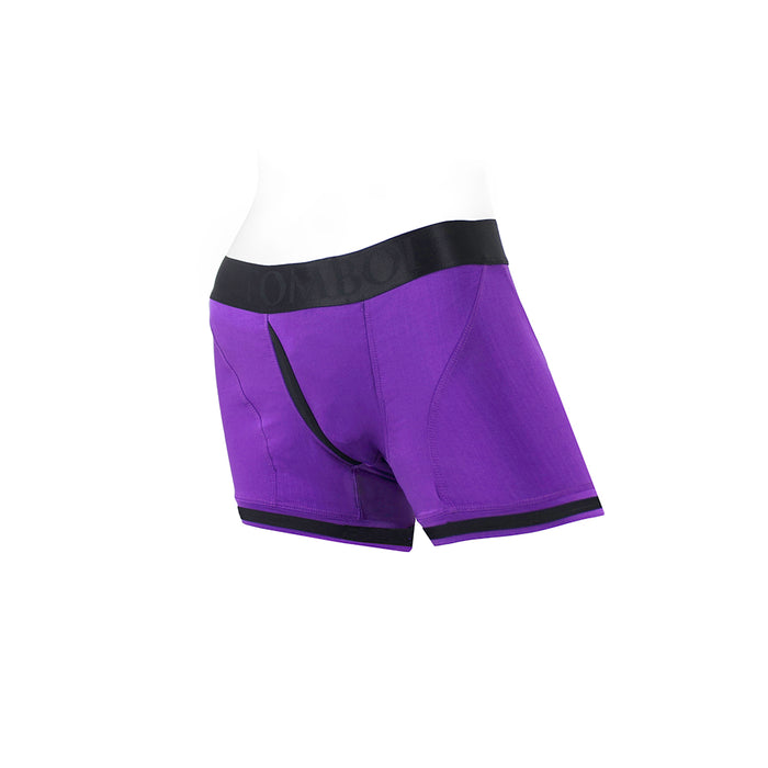 SpareParts Tomboii Nylon Boxer Briefs Harness Purple/Black Size L