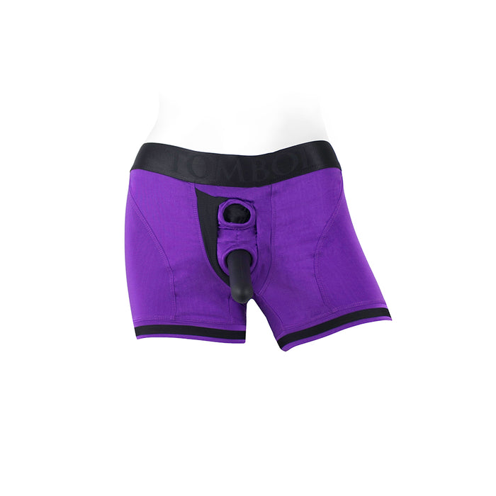 SpareParts Tomboii Nylon Boxer Briefs Harness Purple/Black Size XL
