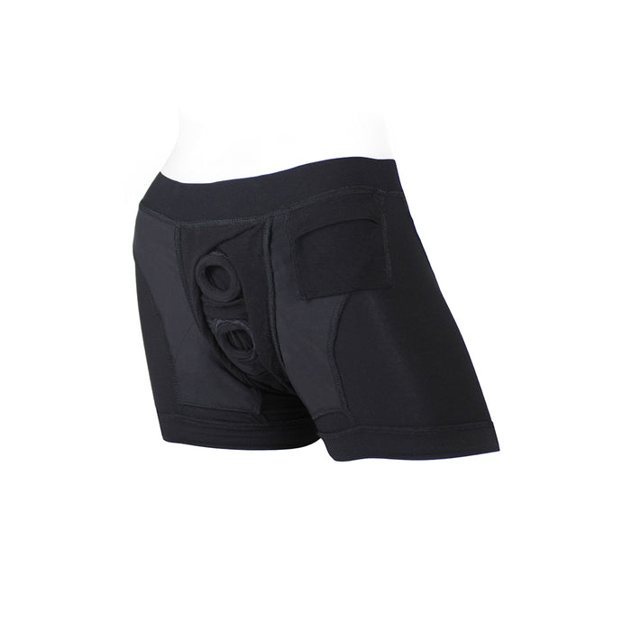 SpareParts Tomboii Rayon Boxer Briefs Harness Black Size 5XL