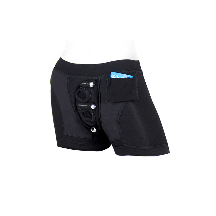 SpareParts Tomboii Rayon Boxer Briefs Harness Black Size 5XL
