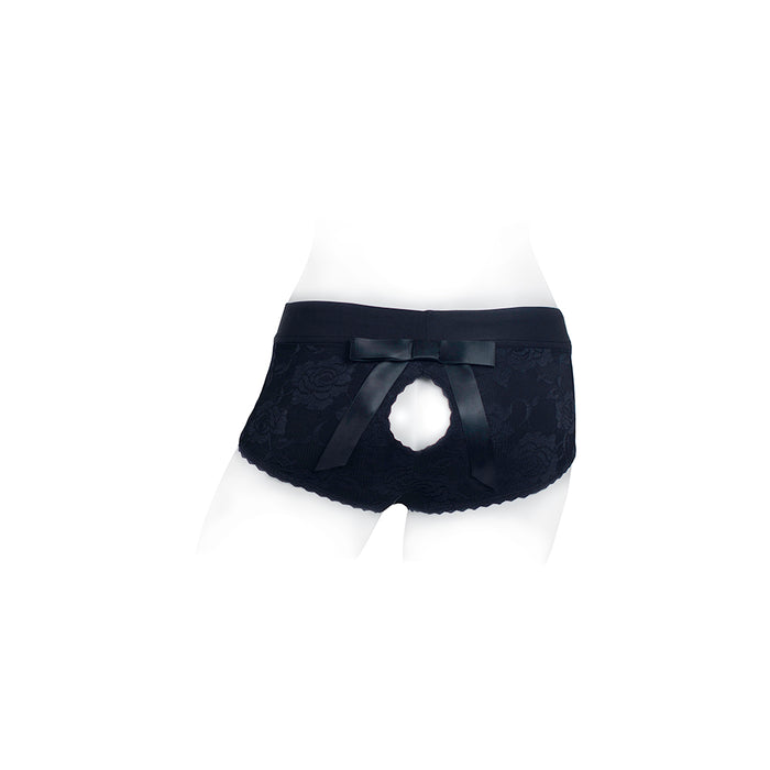 SpareParts Bella Cleavage Booty Short Harness Black Size M