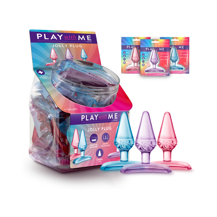Blush Play With Me Jolly Plug 24-Piece Fishbowl Display