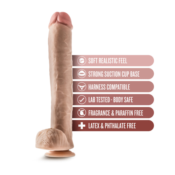 Dr. Skin Dr. Michael 14 in. Dildo with Balls Beige