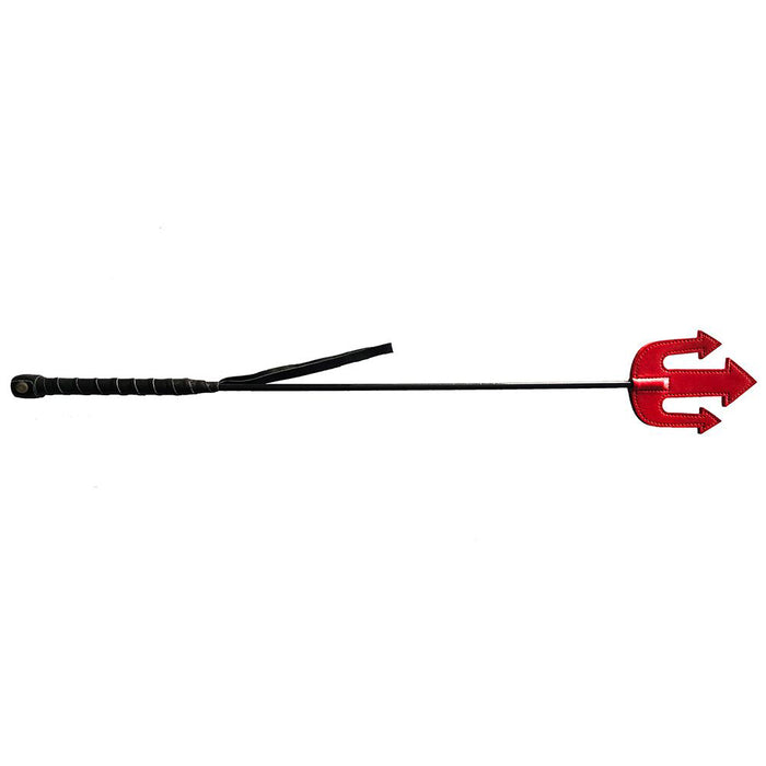 Rouge Leather Devil Riding Crop Red