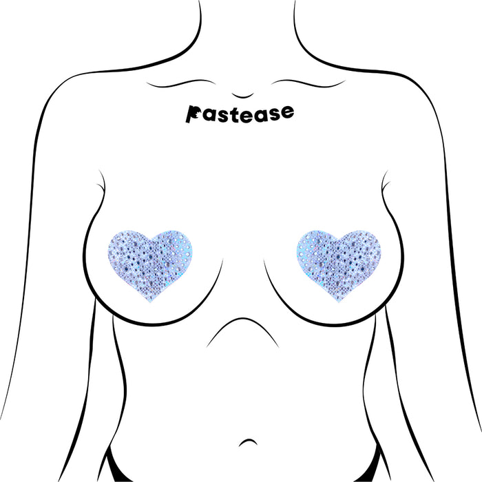 Pastease Crystal Sparkling Heart Pasties Silver
