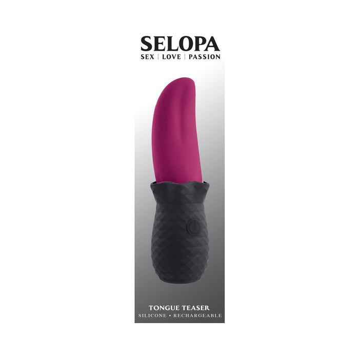 Selopa Tongue Teaser Vibe Rechargeable Silicone Pink Black