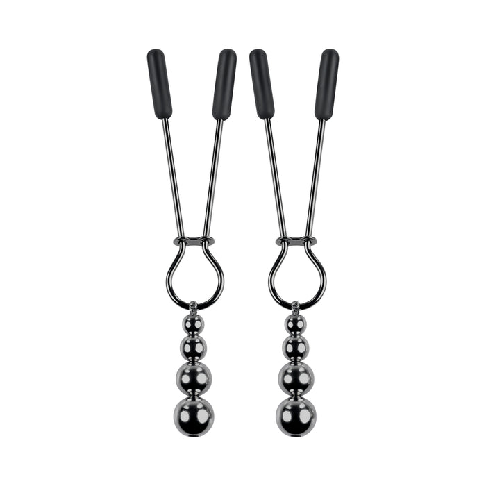Selopa Beaded Nipple Clamps Stainless Steel Black Chrome