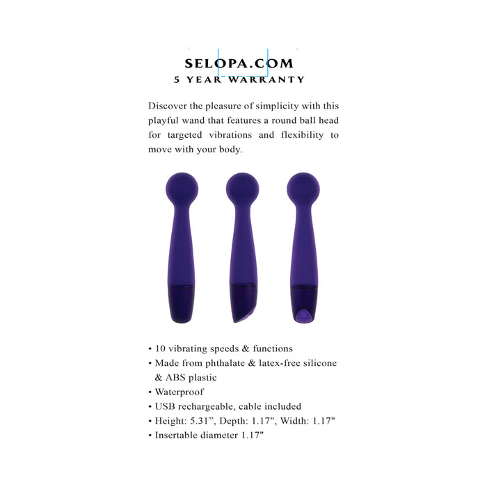 Selopa Gumball Rechargeable Slim Wand Silicone Purple