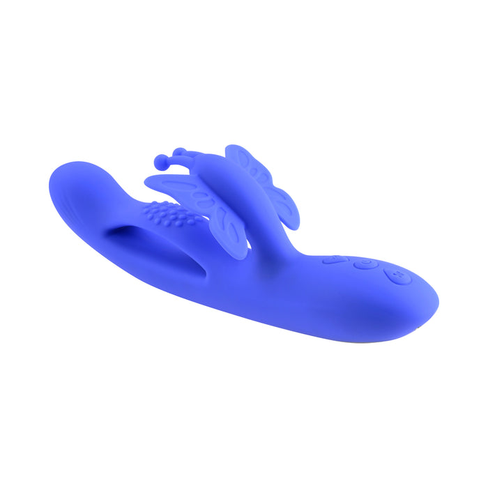Evolved Butterfly Dreams Rechargeable Dual Stim Vibe Silicone Blue