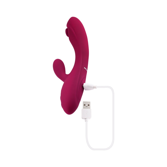 Evolved Jammin G Rechargeable Tapping Dual Stim Vibe Silicone Pink