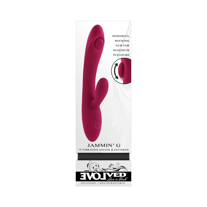 Evolved Jammin G Rechargeable Tapping Dual Stim Vibe Silicone Pink