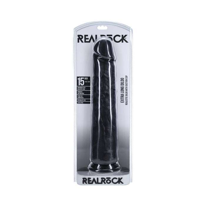 RealRock Extra Long 15 in. Dildo Black