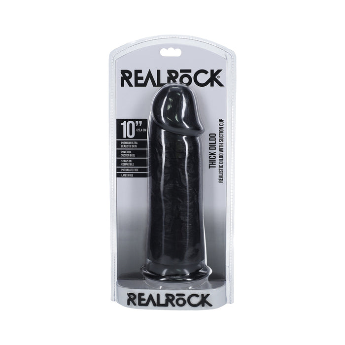 RealRock Extra Thick 10 in. Dildo Black