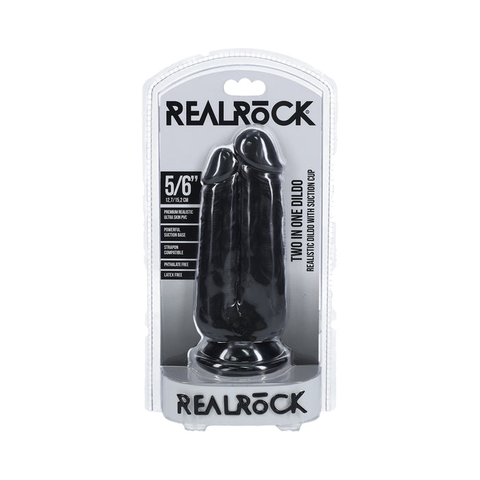 RealRock Two in One 5 in. / 6 in. Dildo Black