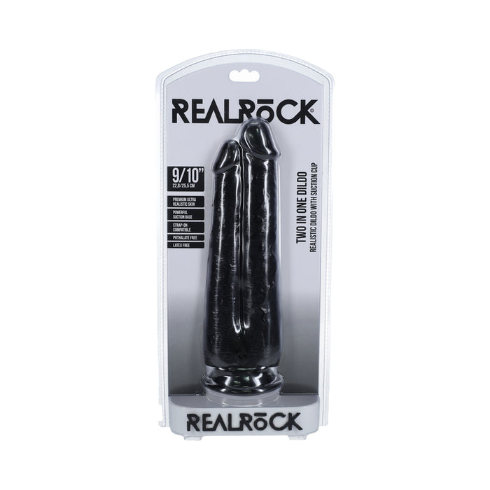 RealRock Two in One 9 in. / 10 in. Dildo Black