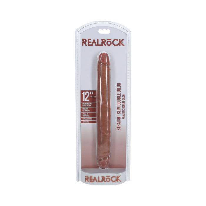 RealRock 12 in. Slim Double-Ended Dong Tan