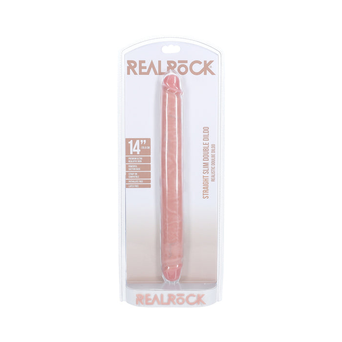 RealRock 14 in. Slim Double-Ended Dong Beige