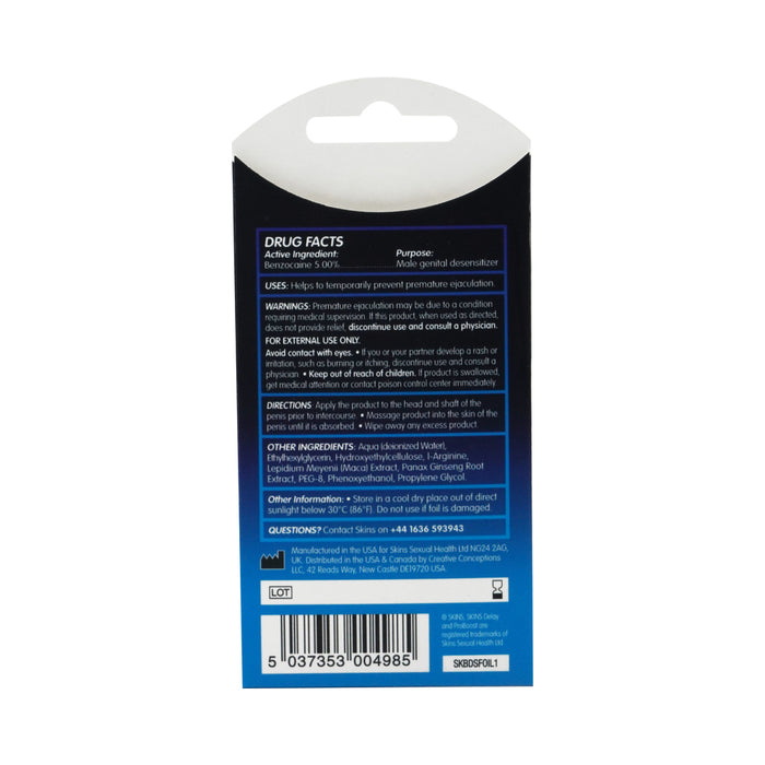 Skins Benzocaine Delay Serum Foil 3 ml (with POS)