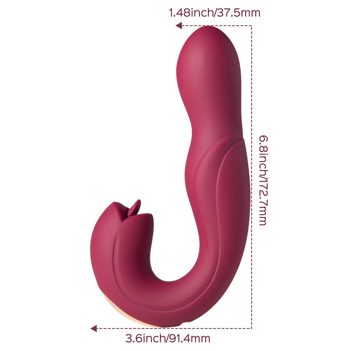 Honey Play Box Joi Pro Rotating Head G-Spot Vibrator and Clit Licker Remote Controlled Maroon