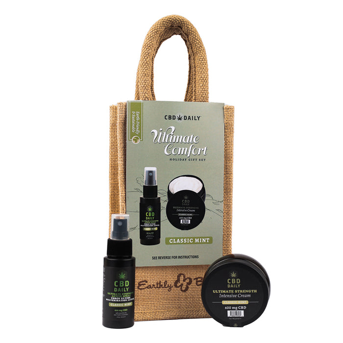Earthly Body CBD Daily Ultimate Strength Classic Mint 2-Piece Holiday Gift Set