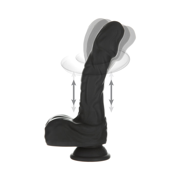 Naked Addiction Noir 8.6 in. Rotating and Thrusting Vibrating Dildo with Remote