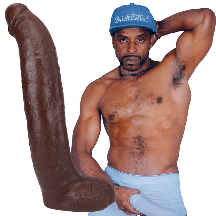 Signature Cocks Brickzilla ULTRASKYN Cock with Removable Vac-U-Lock Suction Cup 13in Chocolate
