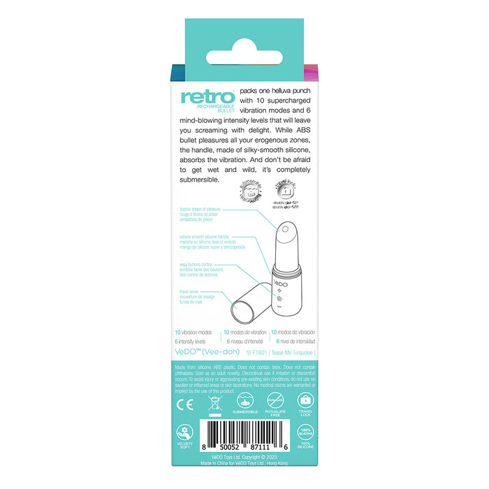 VeDO Retro Rechargeable Bullet Turquoise