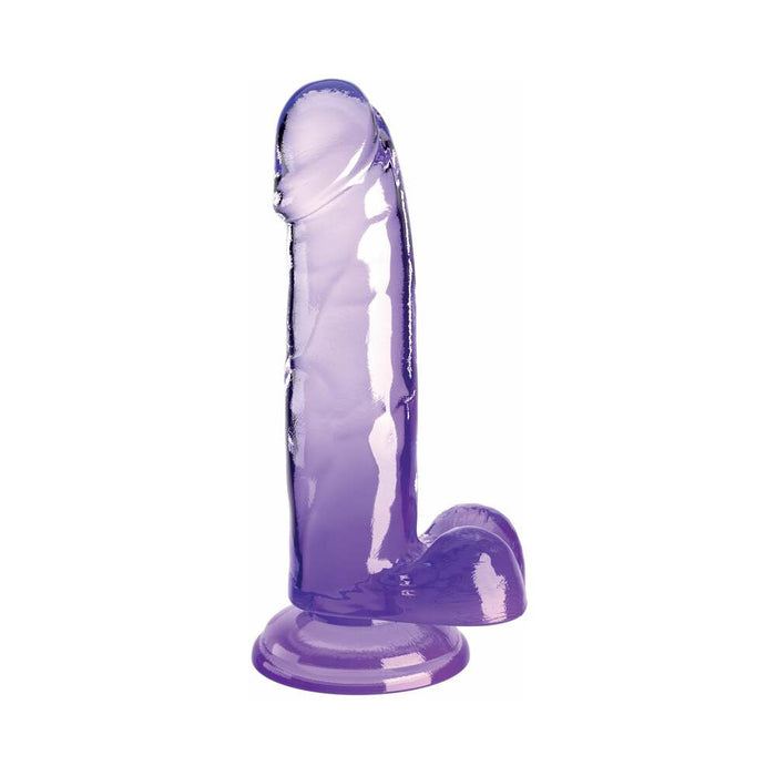 King Cock Clear with Balls 7in Purple