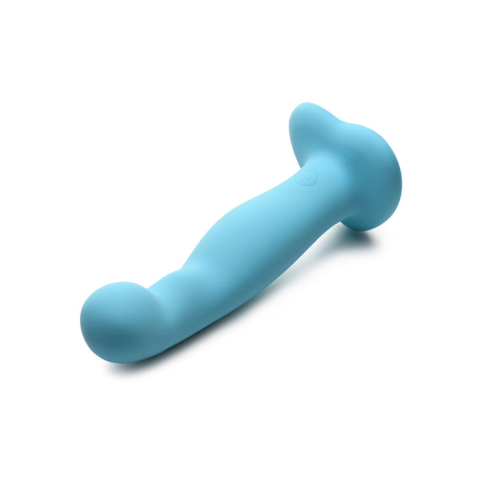 Simply Sweet 21X Vibrating Thick Silicone Dildo W/ Remote Blue