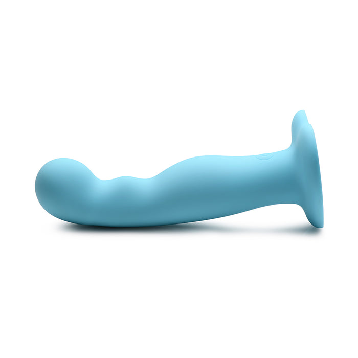 Simply Sweet 21X Vibrating Thick Silicone Dildo W/ Remote Blue