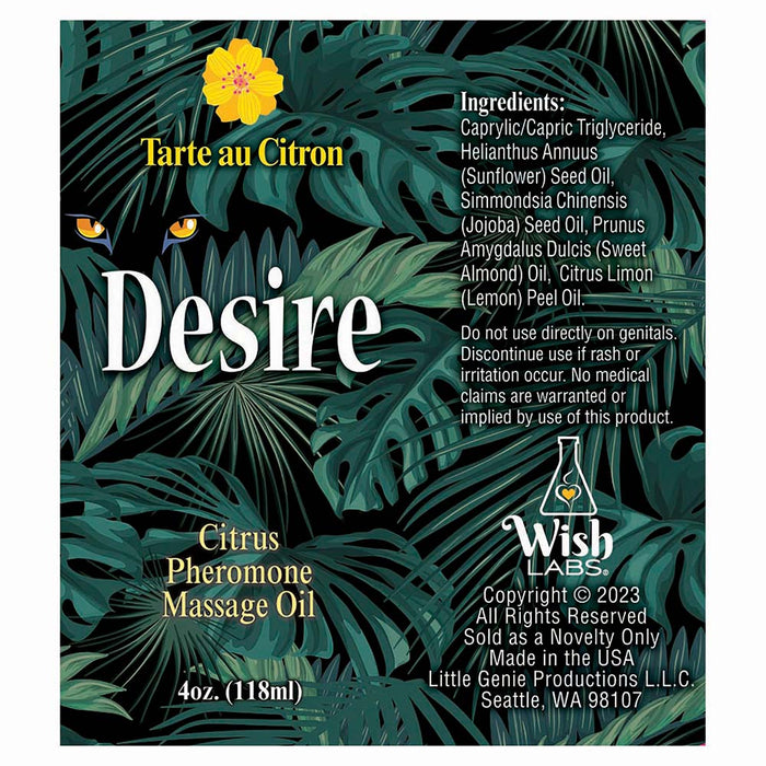 Desire Pheromone Massage Oil Citrus 4 oz.
