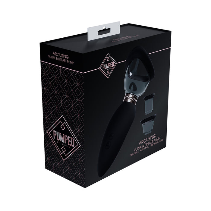 Pumped Arousing Automatic Rechargeable Vulva & Breast Pump Black